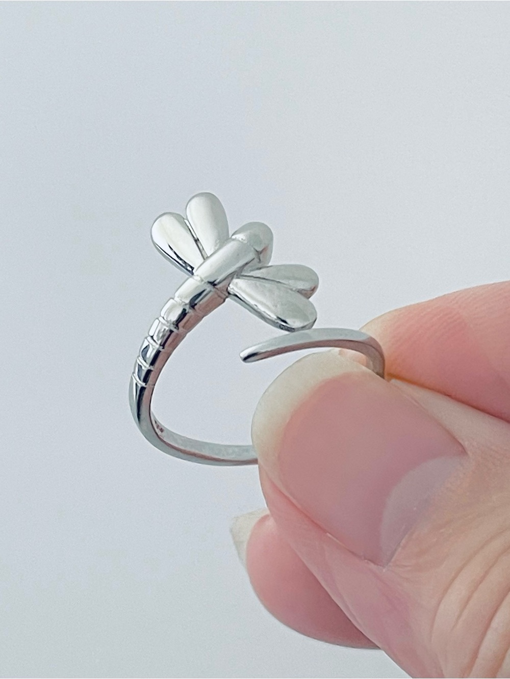 💕TOP SELLER💕Sterling Silver Wraparound Dragonfly Ring, Spirit Bug Jewelry Rings - Picture 4 of 13